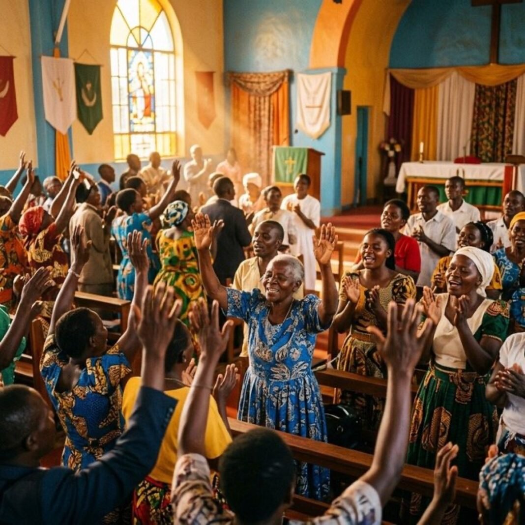 El Cristianismo Crece en África y Decrece en Europa: Lo Que Esto Significa Congregación africana adorando