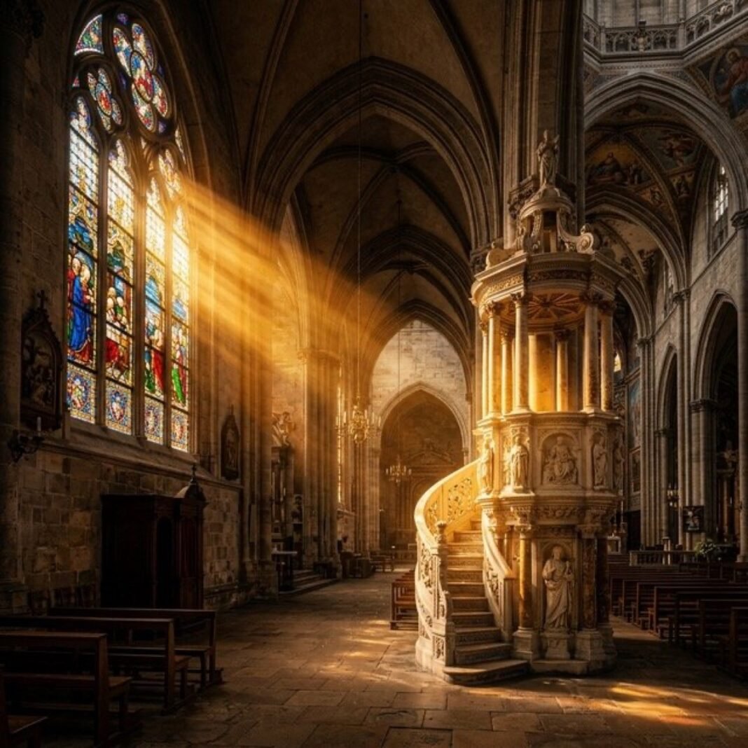 Papa León XIV: «Escuchar a las Víctimas Es Justicia y Verdad» Basilica con luz