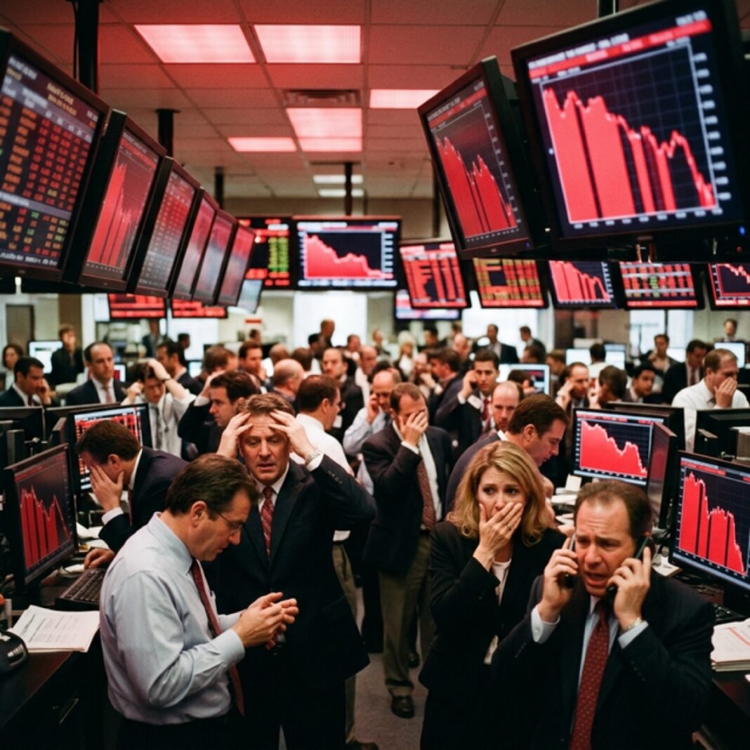 Bolsa de valores en rojo