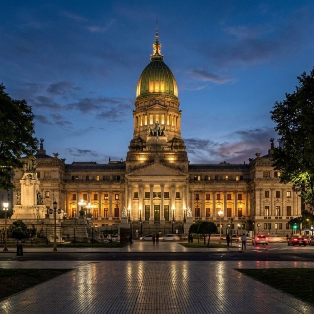 Milei Abre las Legislativas 2026: Liderazgo Según la Biblia Congreso de Argentina al atardecer